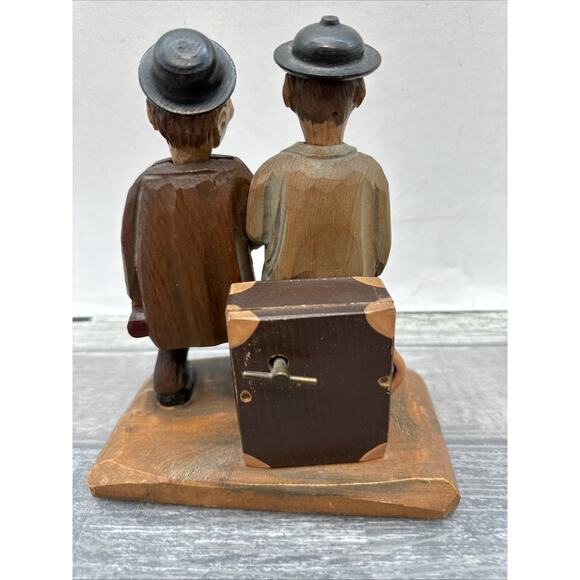 Vintage ANRI Italy Carved Wood Music Box Bar Set Corkscrew Bottle Opener {L} - Picture 9 of 16